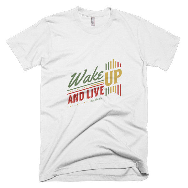 Short sleeve men's t-shirt - wake up and live